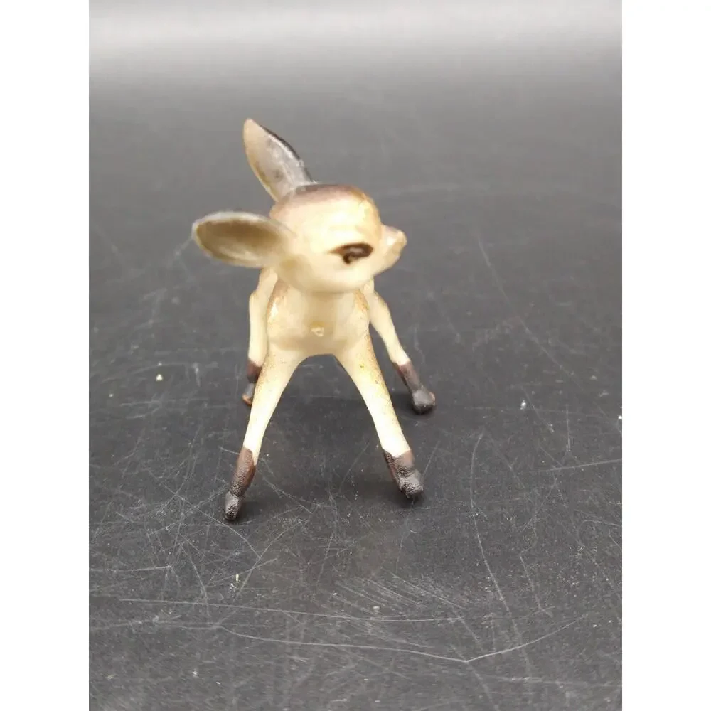 Vintage Celluloid Deerindeer Deer Reindeer Fawn Figurine Mini Christmas Deer 2”